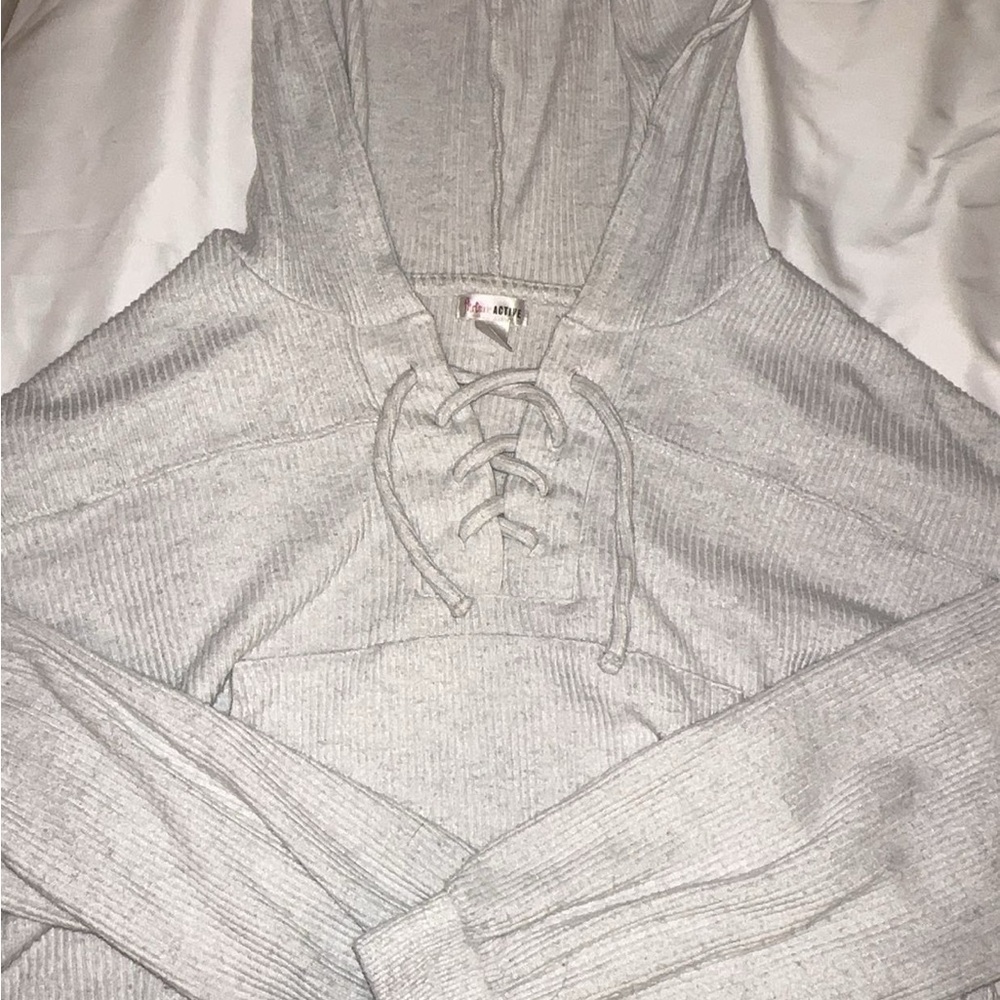 Flirtitude Active Heather Gray cropped sweater